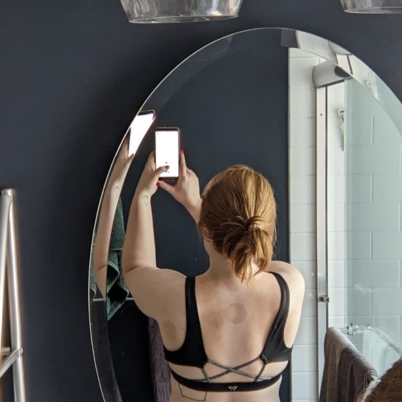 ❤ Forever 21 Black Strappy Sports Bra Medium - Picture 6 of 6